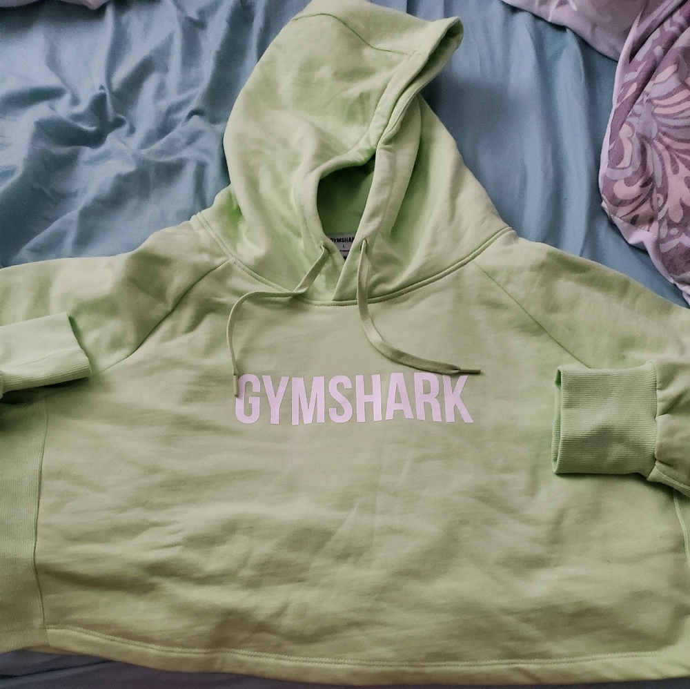 Training crop hoodie lime green